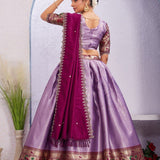 Traditional Chinon Jacquard Silk Lehenga