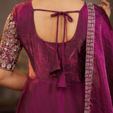 Wine Classy Silk Anarkali Gown
