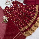 Charming Maroon Silk Anarkali Suit