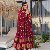 Charming Maroon Silk Anarkali Suit