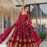 Charming Maroon Silk Anarkali Suit