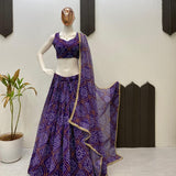 Festive Bandhej Georgette Lehenga