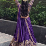 Violet Festive Embroidered Lehenga