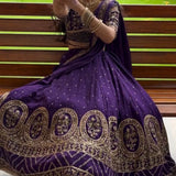 Violet Festive Embroidered Lehenga