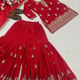Trendy Silk Embroidered Suit