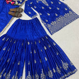 Trendy Silk Embroidered Suit
