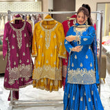Trendy Silk Embroidered Suit