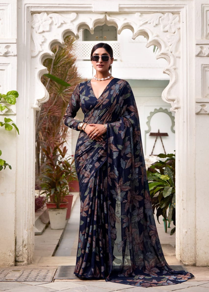 Lurex Blooming Floral Brasso Saree