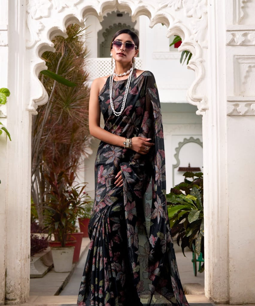 Lurex Blooming Floral Brasso Saree