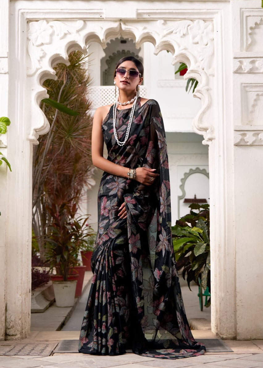 Lurex Blooming Floral Brasso Saree