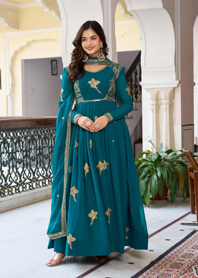 Classic Bird Georgette Suit