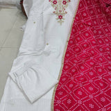 White Classic Viscose Straight Suit