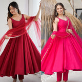Festive Roman Silk Anarkali Suit