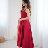 Festive Roman Silk Anarkali Suit