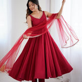 Festive Roman Silk Anarkali Suit