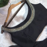 Black Organza Ruffle Saree