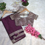 Wine Luxury Kasturi Silk Saree