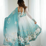 Designer Flower Print Anarkali Suit