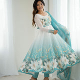 Designer Flower Print Anarkali Suit