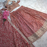 Dazzle Orange Embroidered Lehenga