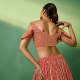 Dazzle Orange Embroidered Lehenga