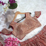 Dazzle Orange Embroidered Lehenga