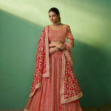 Dazzle Orange Embroidered Lehenga
