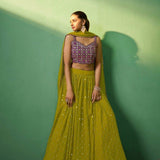 Elevate Georgette Olive Lehenga