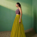 Elevate Georgette Olive Lehenga