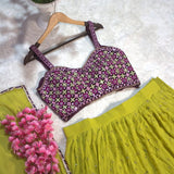 Elevate Georgette Olive Lehenga