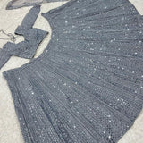 Grey Glitter Embroidered Lehenga