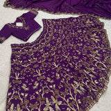 Royal Purple Silk Lehenga Choli