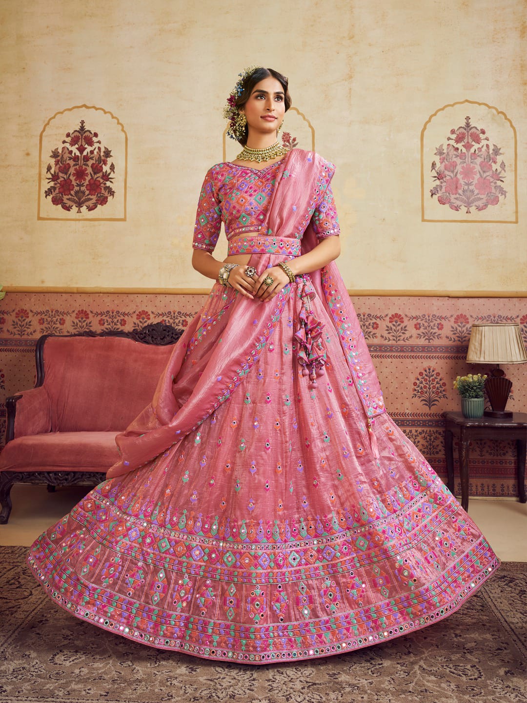 Royal Bridesmaid Organza Lehenga Choli