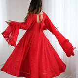 Crystal Light Pink Anarkali Suit