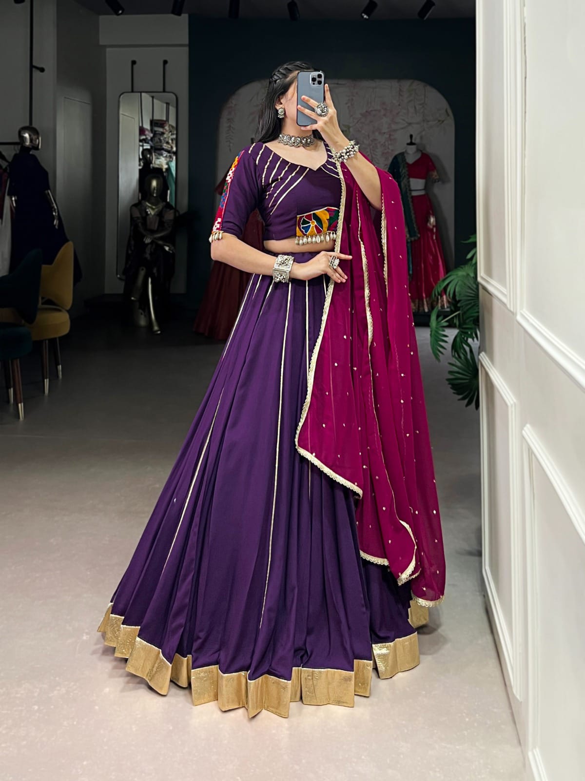 Festive Embossed Reyon Lehenga