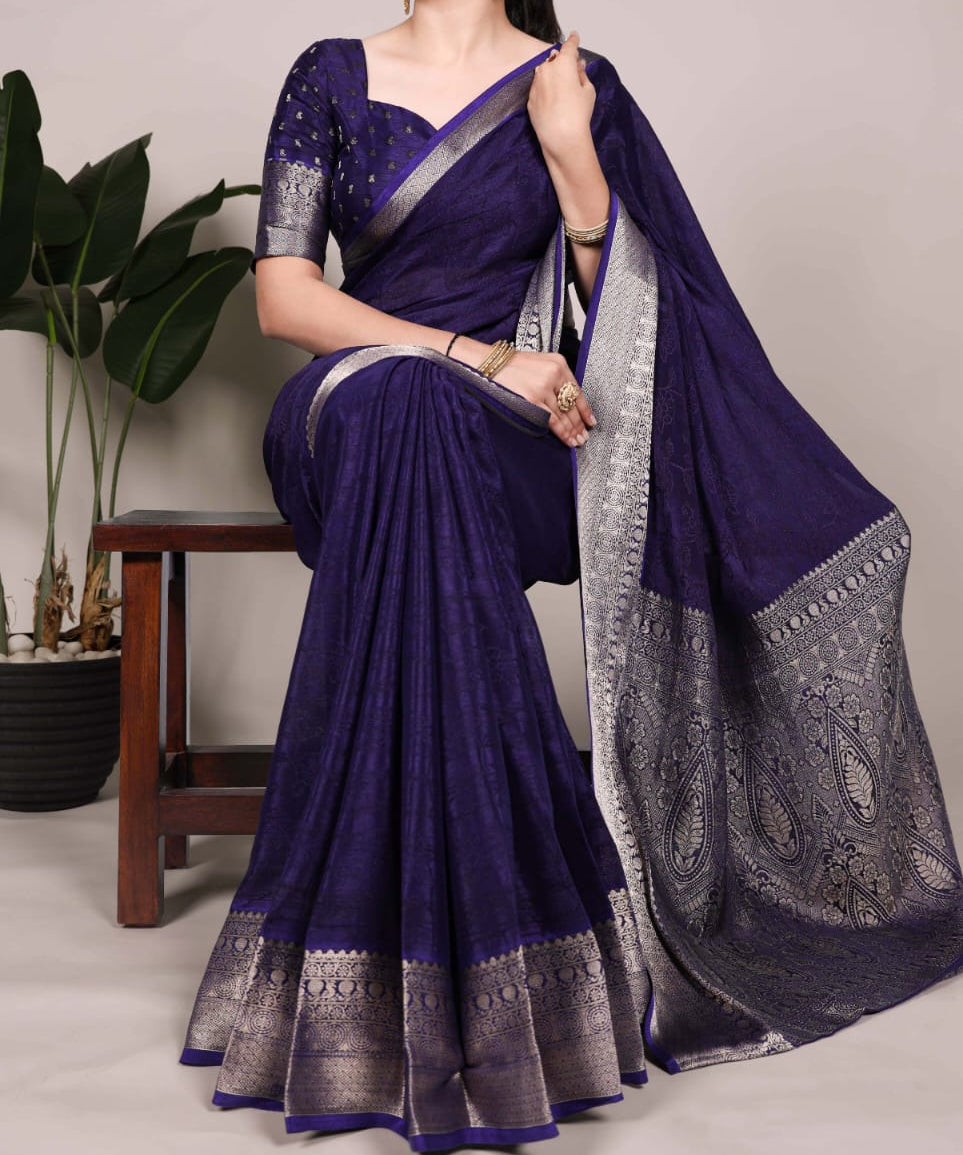 Charming Zari Weaving Saree