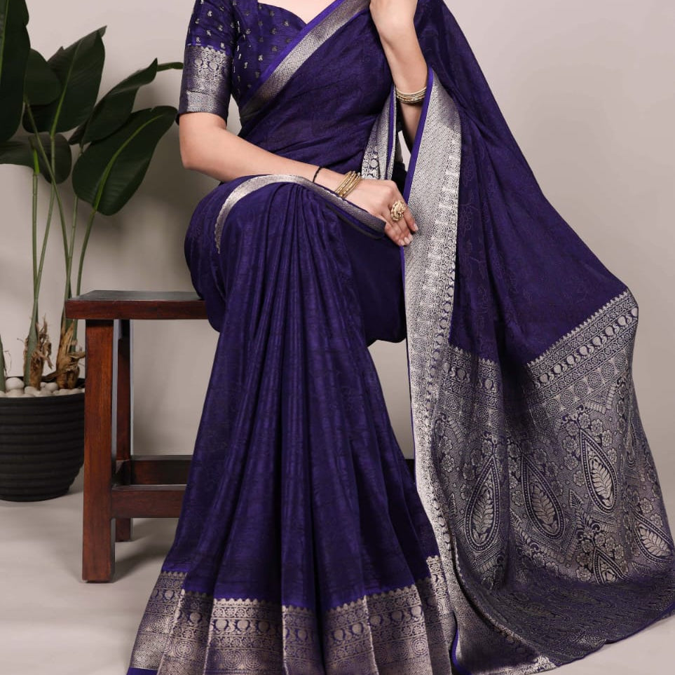 Charming Zari Weaving Saree