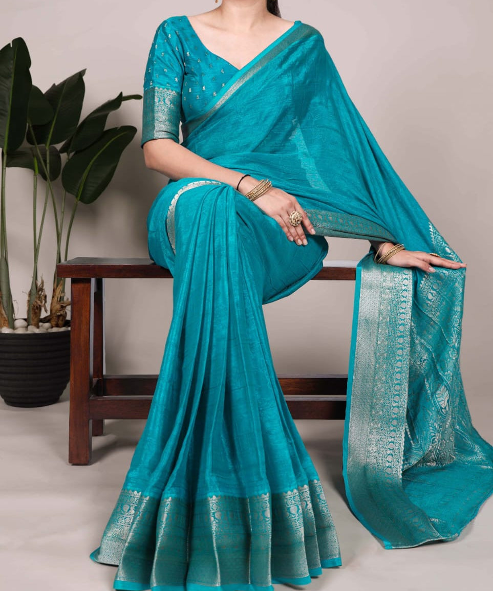 Charming Zari Weaving Saree