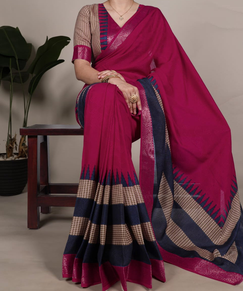 Aesthetic Poly Cotton Saree Collection