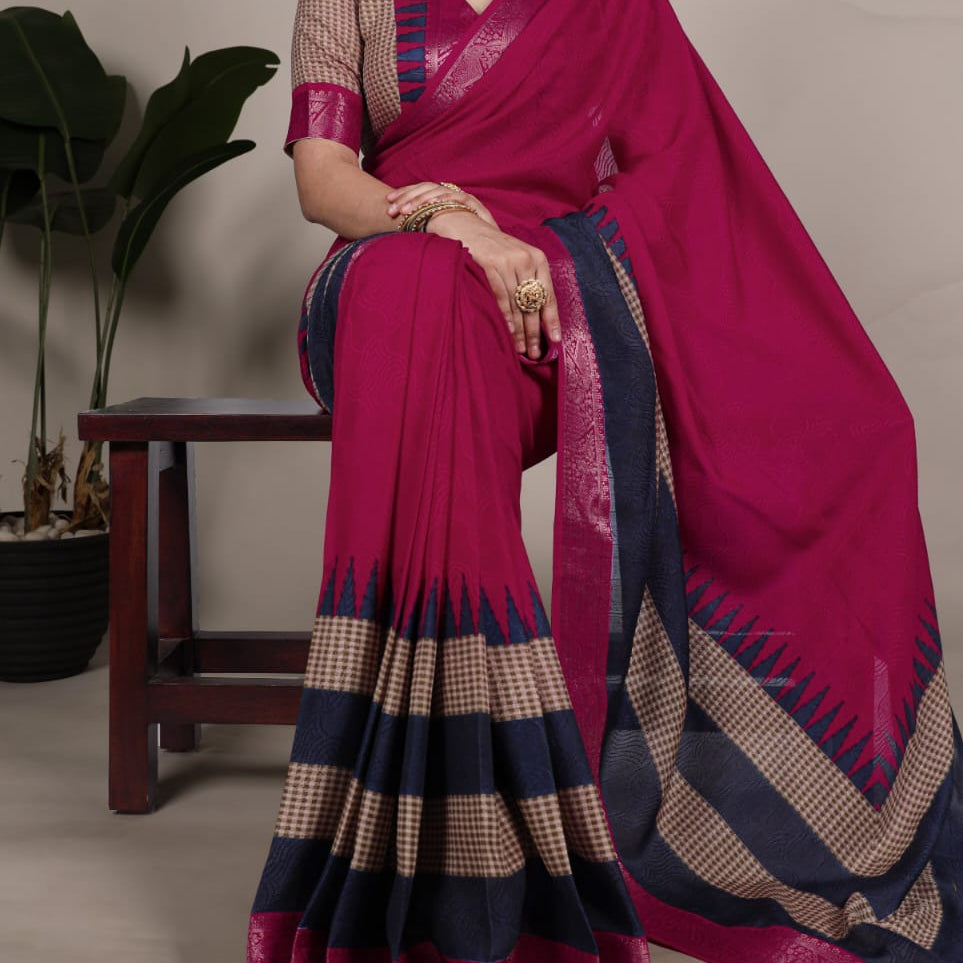 Aesthetic Poly Cotton Saree Collection