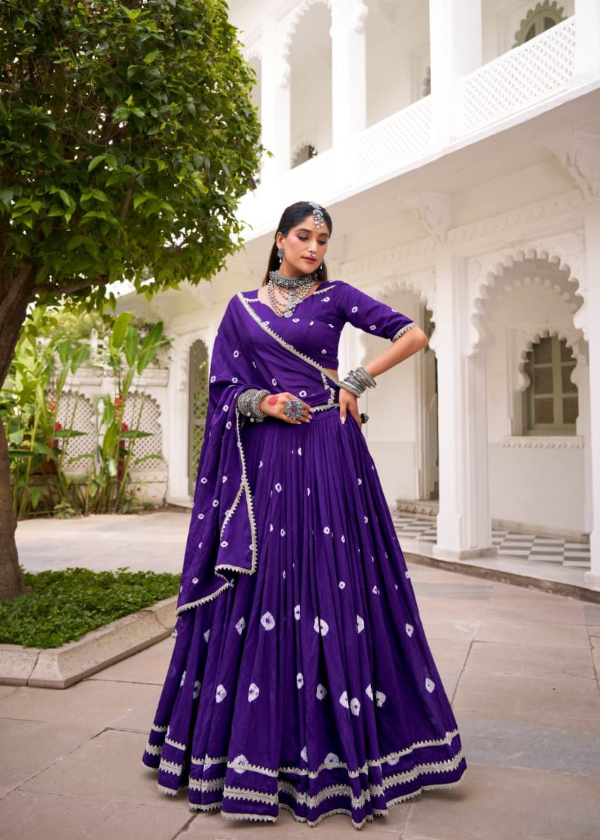 Traditional Bandhej Chanderi Lehenga