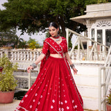 Traditional Bandhej Chanderi Lehenga