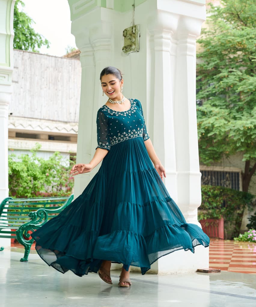 Blooming Raffle Anarkali Gown