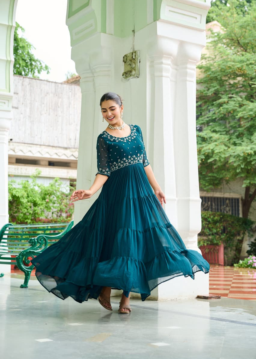 Blooming Raffle Anarkali Gown