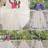 Festive Bandhej Kora Cotton Lehenga