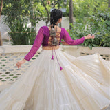 Festive Bandhej Kora Cotton Lehenga