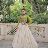 Festive Bandhej Kora Cotton Lehenga