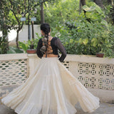 Festive Bandhej Kora Cotton Lehenga