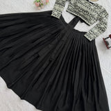 Black Designer Organza Lehenga