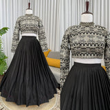 Black Designer Organza Lehenga